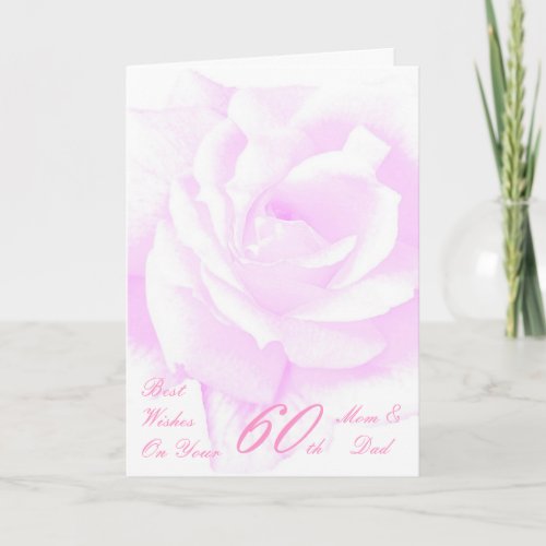 60th Wedding Anniversary Mom  Dad Purple Rose Card