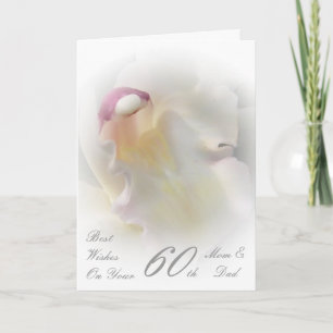 60th Wedding Anniversary Mom & Dad White Orchid Card