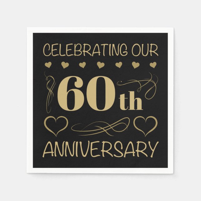60th Wedding Anniversary Napkins (Front)