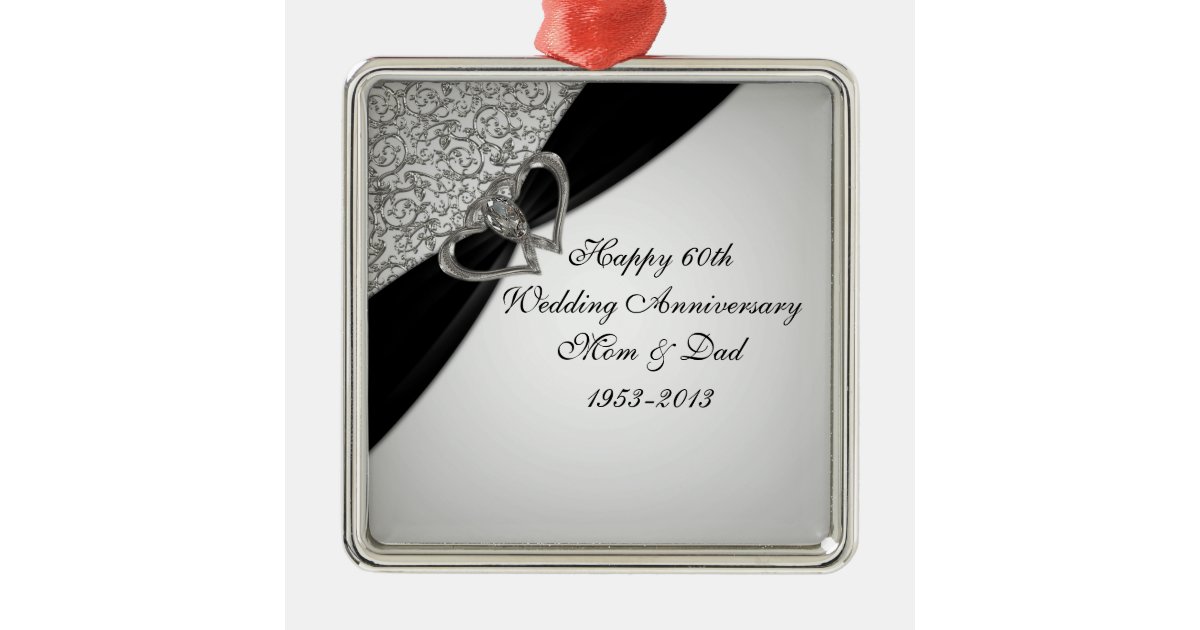 60th Wedding Anniversary Ornament | Zazzle