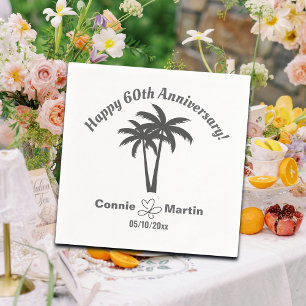 60th Wedding Anniversary Palm Trees Napkins