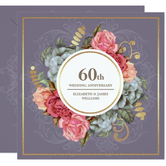  60th  Wedding  Anniversary  Party Invitations  Zazzle com