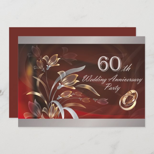 60th Wedding Anniversary Party Invitations (Front/Back)