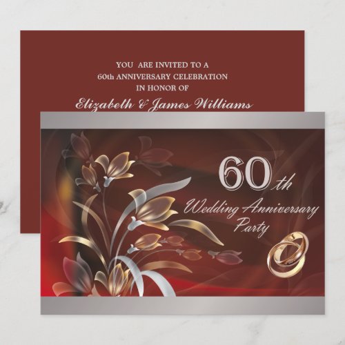 60th Wedding Anniversary Party Invitations