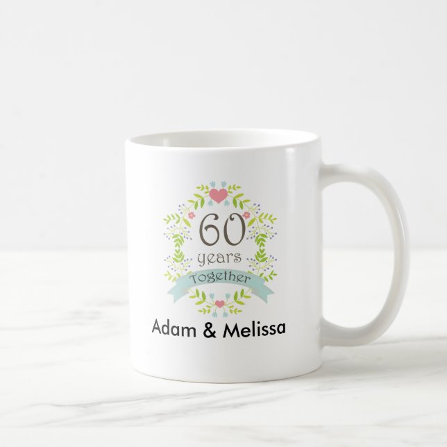 60th Wedding Anniversary Personalized Mug (Right)