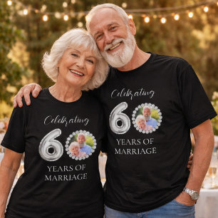 60th wedding anniversary photo diamonds black men T-Shirt