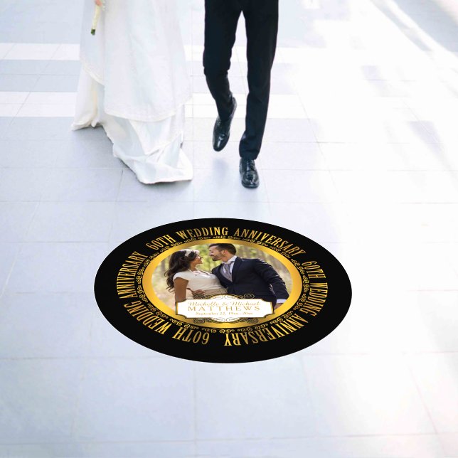60th Wedding Anniversary Photo Floor Decals (Wedding)