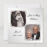 A 60th Diamond Wedding Anniversary Invite, Zazzle