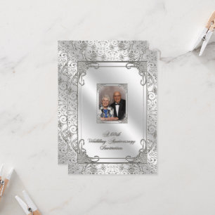 60th Wedding Anniversary Photo Invitation Card