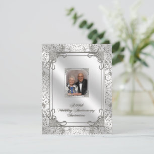 60th Wedding Anniversary Photo Invitation Card