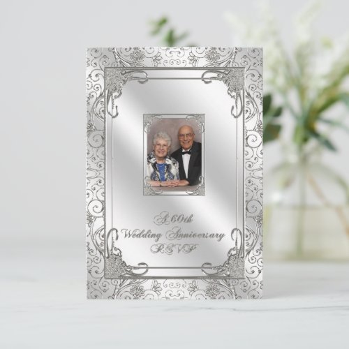 60th Wedding Anniversary Photo RSVP Card