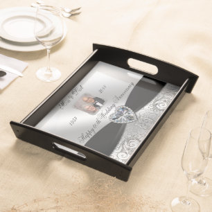 60th Wedding Anniversary Photo Serving Tray