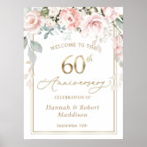 Elegant 60th Anniversary Poster for Sale by thepixelgarden