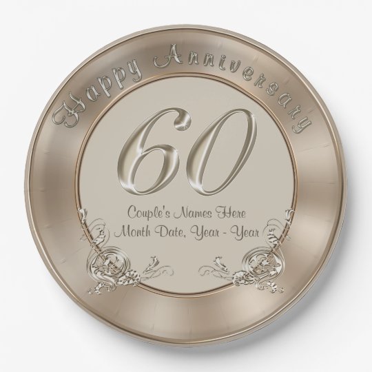60th Wedding  Anniversary  Plates with NAMES  DATE Zazzle com