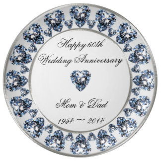 60th Wedding Anniversary Porcelain Plate