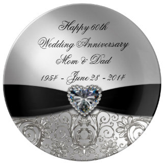 60th Wedding Anniversary Porcelain Plate