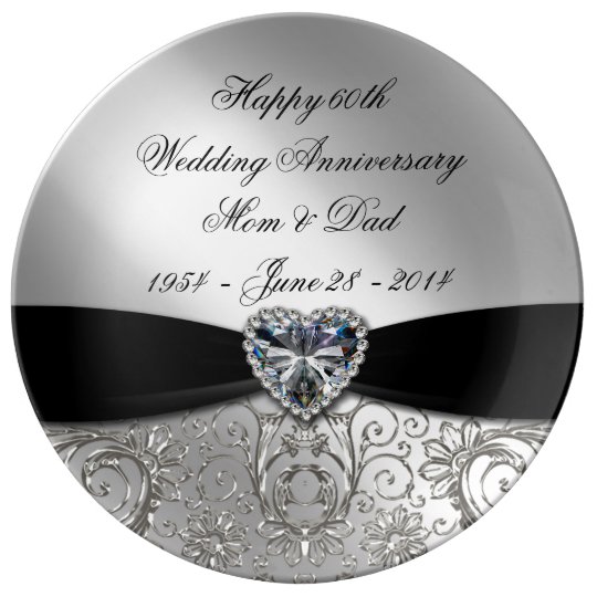 60th Wedding  Anniversary  Porcelain Plate Zazzle