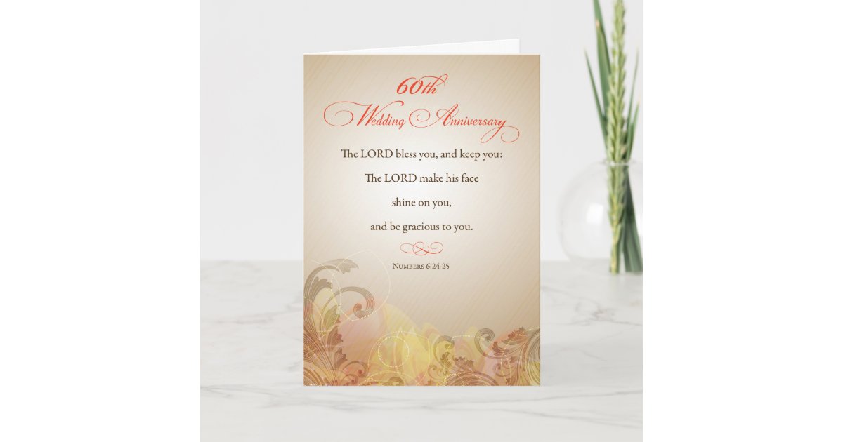 Personalize Name 60th Wedding Anniversary Religious Lord Bless Card