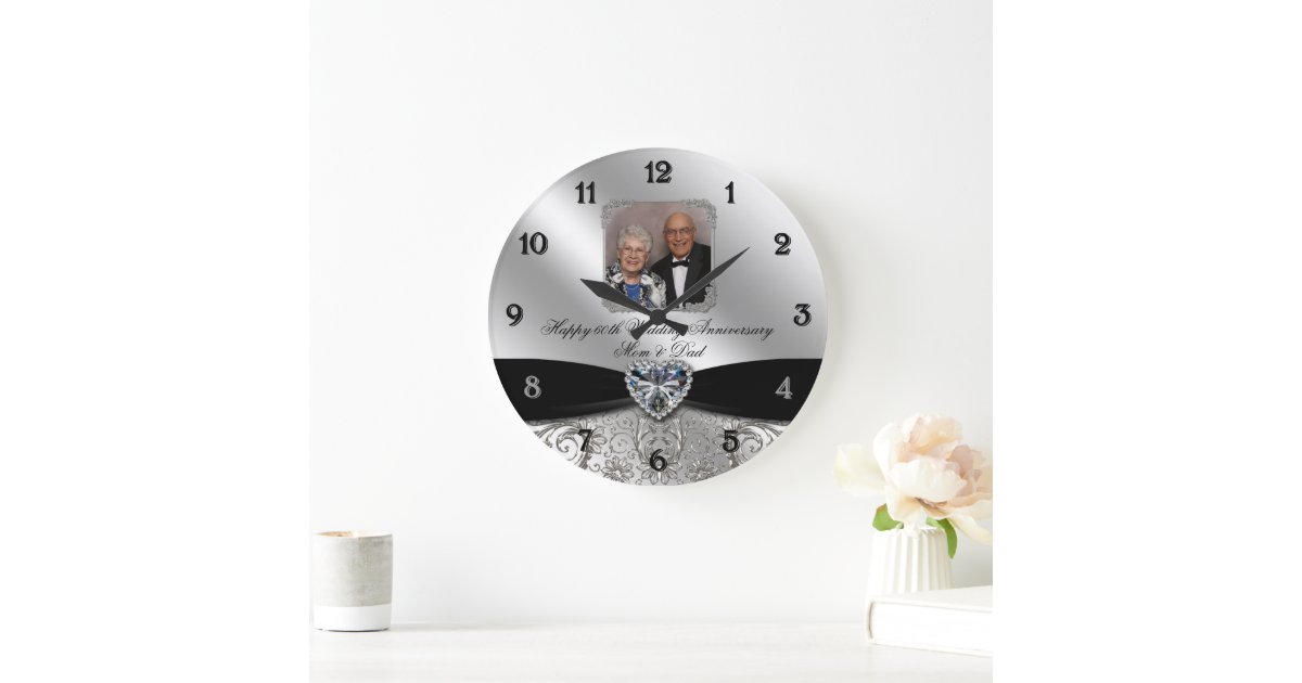 Diamond Personalized 60th Anniversary Gifts CLOCK