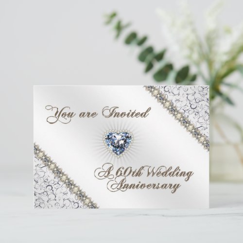 60th Wedding Anniversary RSVP Invitation Card