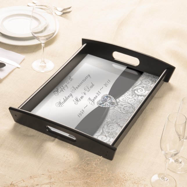 60th Wedding Anniversary Serving Tray (Front)