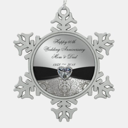 60th Wedding Anniversary Snowflake Ornament