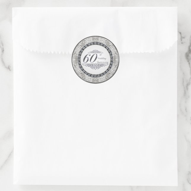60th Wedding Anniversary Sticker (Bag)