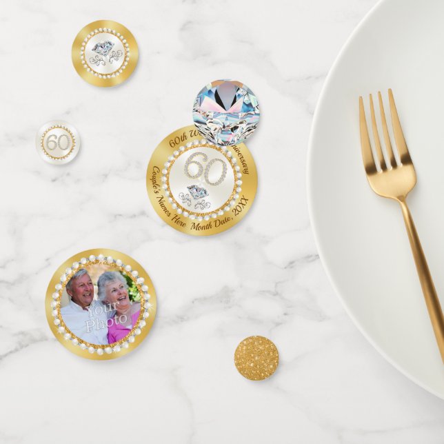 60th wedding anniversary table decoration ideas confetti (Group)