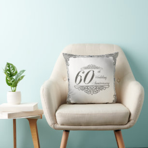 60th Wedding Anniversary Throw Pillow
