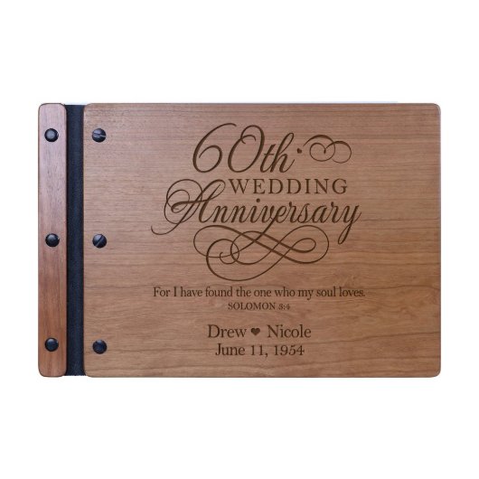 60th Wedding Anniversary Unique Guest Book (Front)