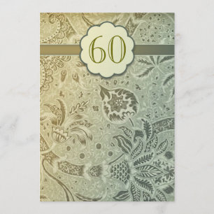 60th wedding anniversary vintage design invitation