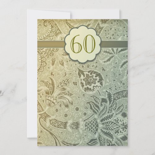 60th wedding anniversary vintage design invitation