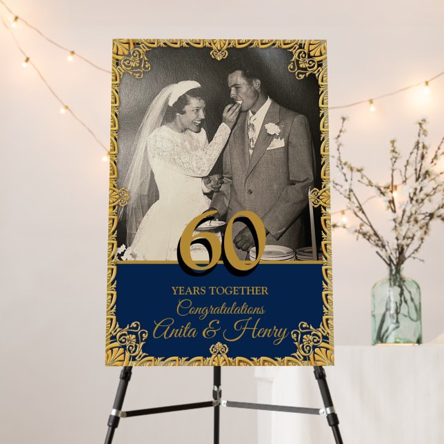 60th Wedding Anniversary Welcome Sign (In Situ (Stand))