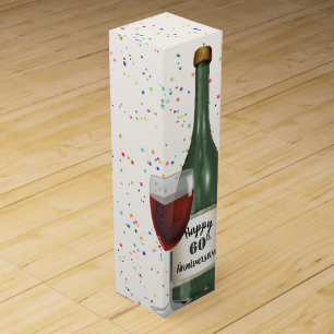 60th Wedding Anniversary Wine Bottle   Box
