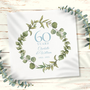 60th Wedding Diamond Anniversary Greenery Garland Napkins