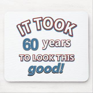 60th year birthday designs mouse pad