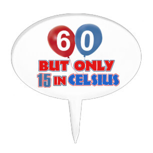 60th year old birthday designs cake topper