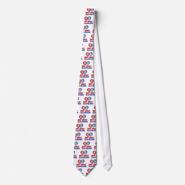 60th year old birthday designs neck tie (Front)