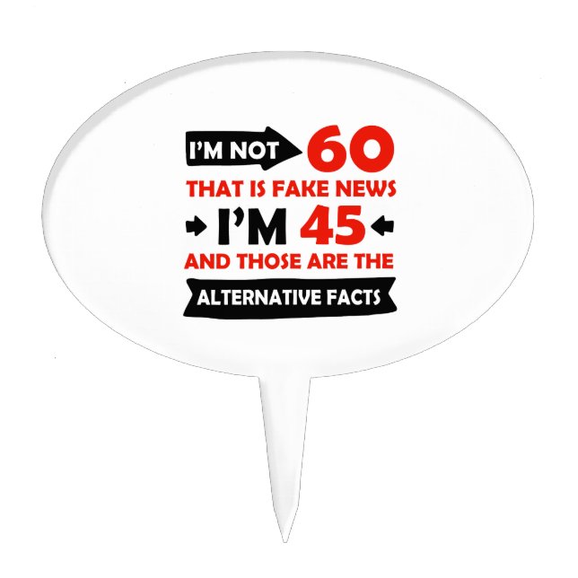 60th year old birthday gifts cake topper (Front)