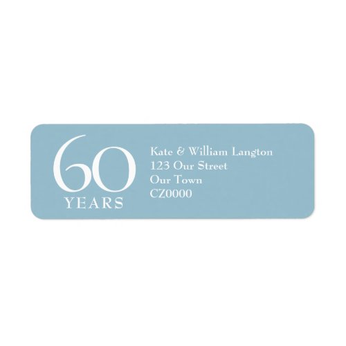60th Years Diamond Wedding Anniversary Address Label