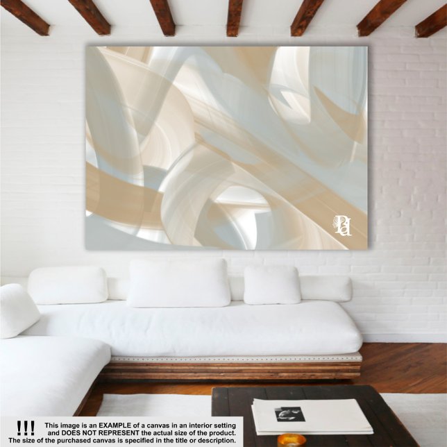 60x40" Sandy Tornado Trend Abstract Art Beige Canvas Print (Creator Uploaded)