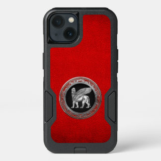 [610] Assyrian Winged Lion - Silver Lamassu iPhone 13 Case