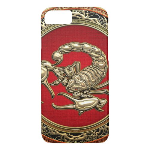 610 Sacred Golden Scorpion on Red iPhone 87 Case