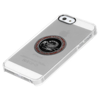 [610] Sacred Silver Scorpion on Black Clear iPhone SE/5/5s Case