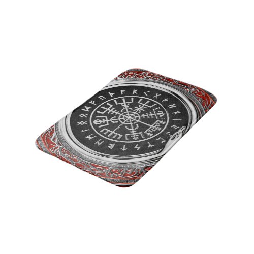 610 Vegvisir _ Viking Silver Magic Runic Compass Bath Mat