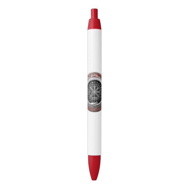 [610] Vegvisir - Viking Silver Magic Runic Compass Pen (Front Vertical)
