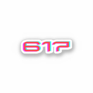 617 • Boston Massachusetts Sticker