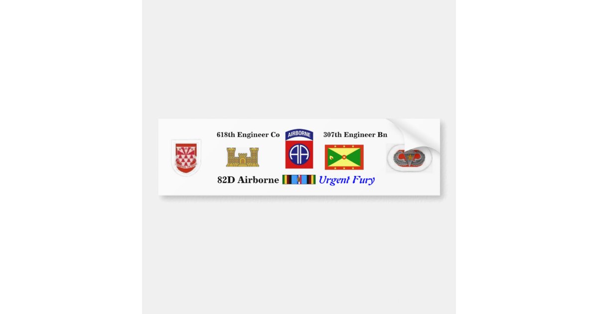 618th Engineer Co Urgent Fury Bumper Sticker Zazzle Com