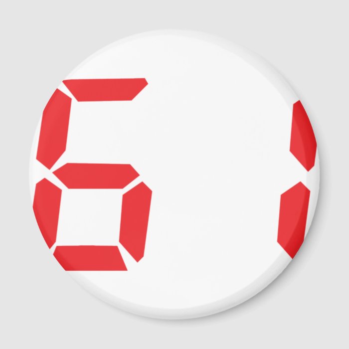 61 sixty one red alarm clock digital number fridge magnets