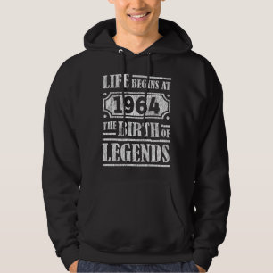 61 Year Old 1964 Birth Of Legend 61st Birthday Hoodie